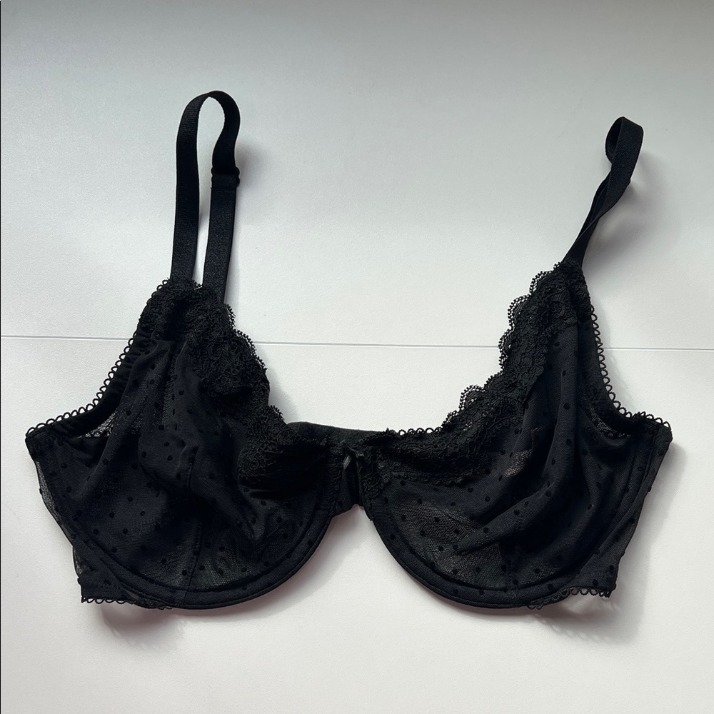Victoria Secret Tease Bralette Black Lace Women 32 DD